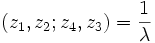 (z_{1},z_{2};z_{4},z_{3})={1 \over \lambda }