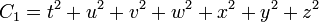 C_{1}=t^{2}+u^{2}+v^{2}+w^{2}+x^{2}+y^{2}+z^{2}