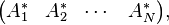 \begin{pmatrix} A_1^* & A_2^* & \cdots & A_N^* \end{pmatrix},