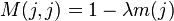 M(j,j)=1-\lambda m(j)