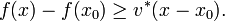 f(x)-f(x_{0})\geq v^{*}(x-x_{0}).