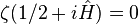 \zeta (1/2+i{\hat  H})=0