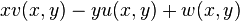 xv(x,y)-yu(x,y)+w(x,y)