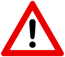 German road warning sign