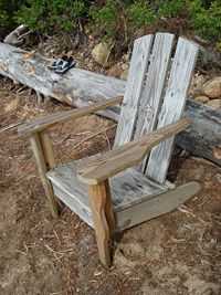 A weathered Adirondack chair