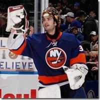 Al Montoya at Islander's Home Game