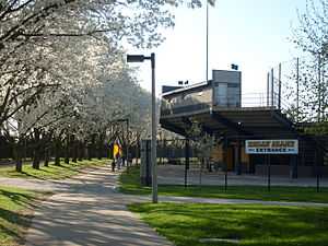 Outside of Duane Banks Field in Iowa City, Iowa.