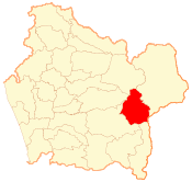 Map of Melipeuco commune in the Araucania Region