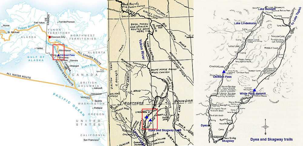 Map of Dyea/Skagway routes