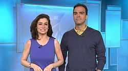 "Fantástico", broadcast by Rede Globo, with Zeca Camargo and Patrícia Poeta.