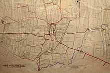 A Map from around 1800 showing the names of fields around the centre of the village