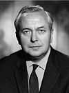 A portrait photograph of Harold Wilson