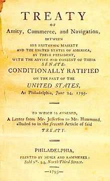 Facsimile of the first page of the Jay Treaty