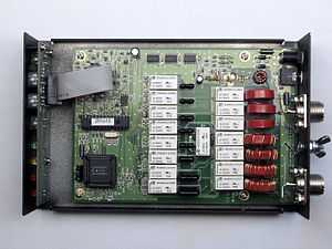 Inside of antenna tuner, viewed from above