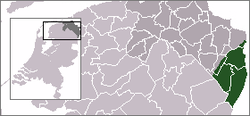 Map of the northern provinces of the Netherlands with an insert of the whole Netherlands