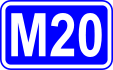 Highway M20 shield}}