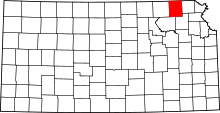 Map of Kansas highlighting Nemaha County