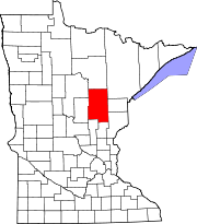 State map highlighting Aitkin County