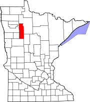 State map highlighting Clearwater County