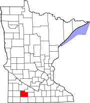 State map highlighting Cottonwood County