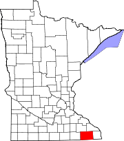 State map highlighting Fillmore County