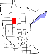 State map highlighting Hubbard County