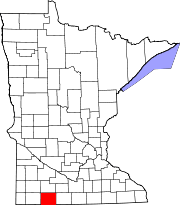 State map highlighting Jackson County