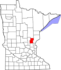 State map highlighting Kanabec County