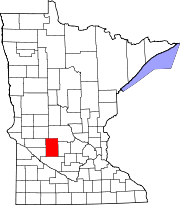 State map highlighting Kandiyohi County