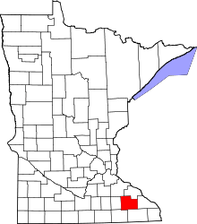 State map highlighting Olmsted County