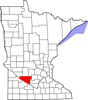 State map highlighting Renville County