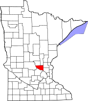 State map highlighting Sherburne County