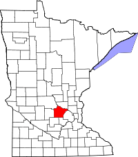 State map highlighting Wright County