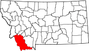 State map highlighting Beaverhead County