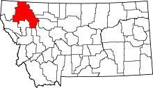 State map highlighting Flathead County