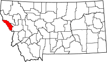 State map highlighting Mineral County