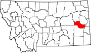 State map highlighting Prairie County