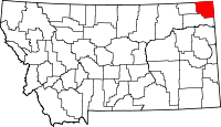 State map highlighting Sheridan County