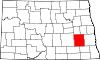 State map highlighting Barnes County