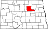 State map highlighting Benson County