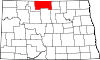 State map highlighting Bottineau County