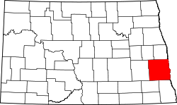 State map highlighting Cass County