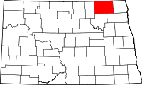 State map highlighting Cavalier County