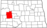 State map highlighting Dunn County