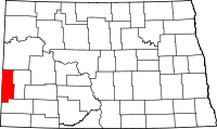 State map highlighting Golden Valley County