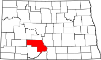 State map highlighting Morton County