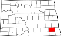 State map highlighting Ransom County