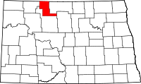 State map highlighting Renville County