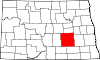 State map highlighting Stutsman County