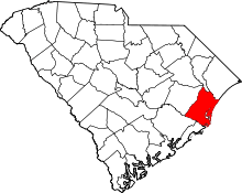 Map of South Carolina highlighting Georgetown County